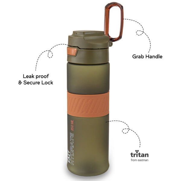 Eazy Kids – Jumbo Bento Lunch Box w/ Tritan Water Bottle 850ml – Olive Green