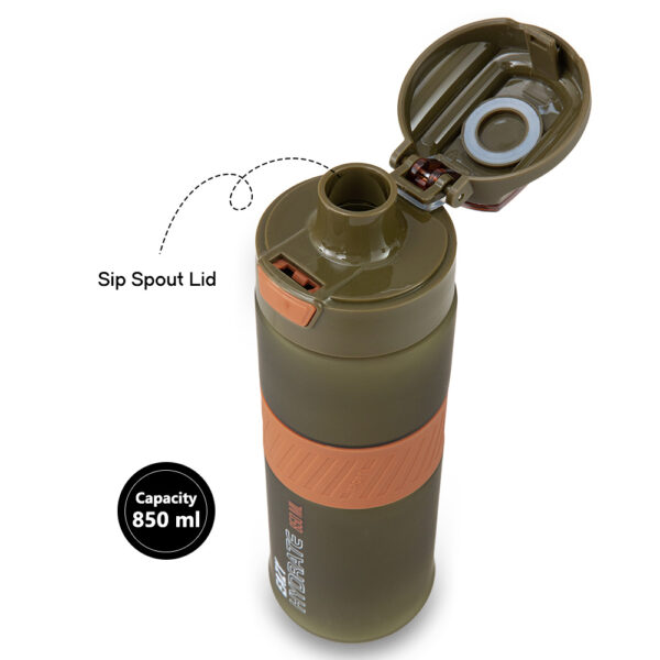 Eazy Kids – Jumbo Bento Lunch Box w/ Tritan Water Bottle 850ml – Olive Green