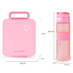 Eazy Kids – Jumbo Bento Lunch Box w/ Tritan Water Bottle 850ml – Pink