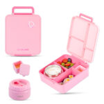 Eazy Kids – Insulated Lunch Bag w/ Jumbo Bento Lunch Box – Pink