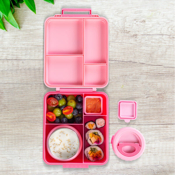 Eazy Kids – Insulated Lunch Bag w/ Jumbo Bento Lunch Box – Pink