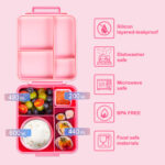 Eazy Kids – Insulated Lunch Bag w/ Jumbo Bento Lunch Box – Pink