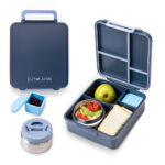 Eazy Kids – Insulated Lunch Bag w/ Jumbo Bento Lunch Box – Grey