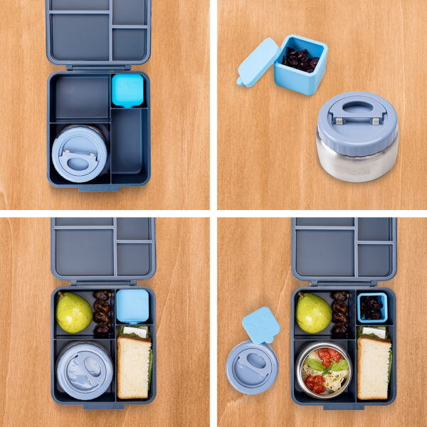 Eazy Kids – Insulated Lunch Bag w/ Jumbo Bento Lunch Box – Grey