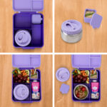 Eazy Kids – Insulated Lunch Bag w/ Jumbo Bento Lunch Box – Purple