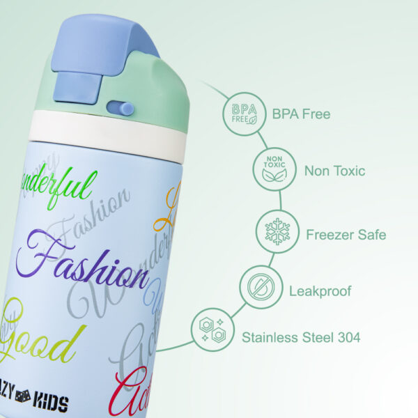 Eazy Kids  Premium Stainless Steel Lunch Box 710ml w/ Stainless Steel Water Bottle 445ml – Blue
