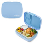 Eazy Kids  Premium Stainless Steel Lunch Box 710ml w/ Stainless Steel Water Bottle 445ml – Blue