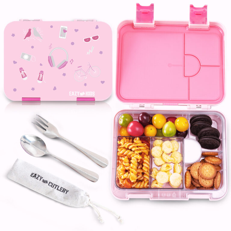 Eazy Kids - Convertible Bento Lunch Box w/ Insulated Stainless Steel Water Bottle 640ml – Life Pink