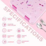Eazy Kids – Convertible Bento Lunch Box w/ Insulated Stainless Steel Water Bottle 640ml – Life Pink
