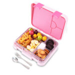 Eazy Kids – Convertible Bento Lunch Box w/ Insulated Stainless Steel Water Bottle 640ml – Life Pink