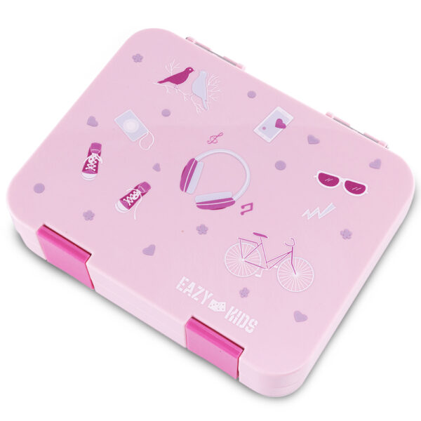 Eazy Kids – Convertible Bento Lunch Box w/ Insulated Stainless Steel Water Bottle 640ml – Life Pink