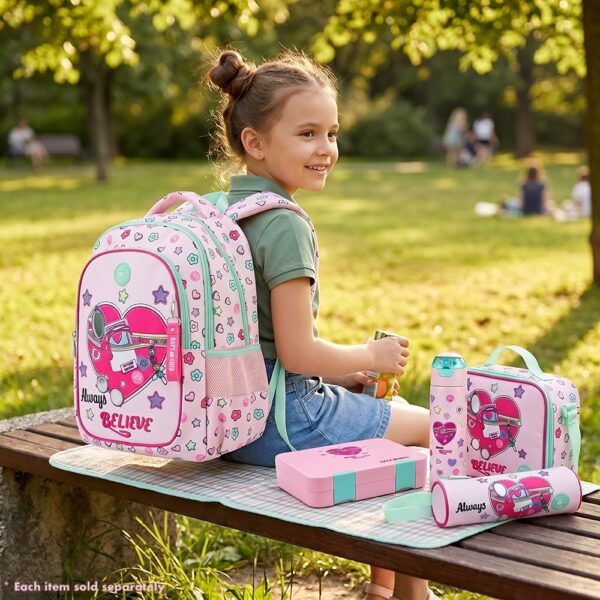 Eazy Kids Convertible Bento Lunch Box w/ Insulated Lunch Bag – Always Believe Pink