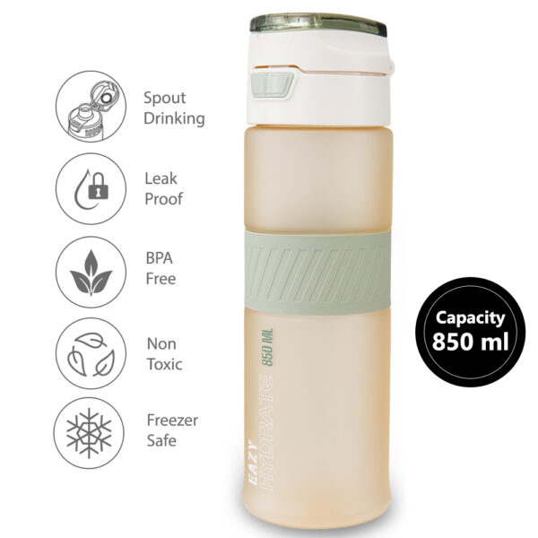 Eazy Kids – Convertible Bento Lunch Box w/ Tritan Water Bottle 850ml – Glitter Ivory