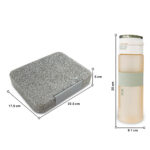 Eazy Kids – Convertible Bento Lunch Box w/ Tritan Water Bottle 850ml – Glitter Ivory