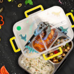 Eazy Kids – Dino School Bag Set w/ Bento Lunch Box & Spray Water Bottle – Green