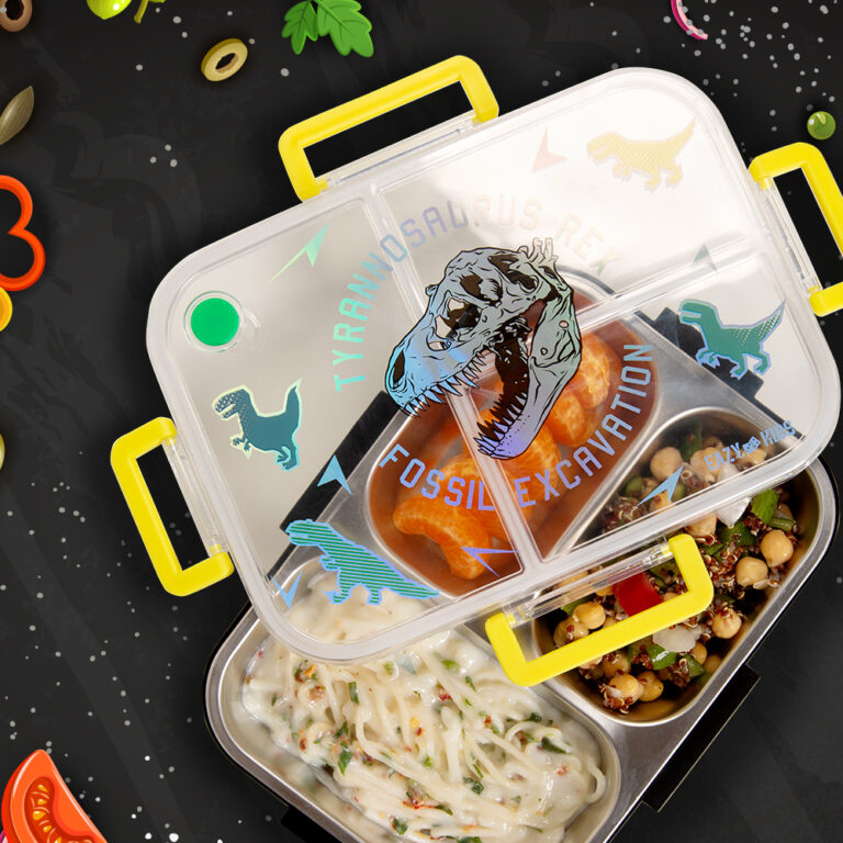 Eazy Kids - Dino School Bag Set w/ Bento Lunch Box & Spray Water Bottle – Green