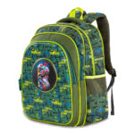 Eazy Kids – Dino School Bag Set w/ Bento Lunch Box & Spray Water Bottle – Green