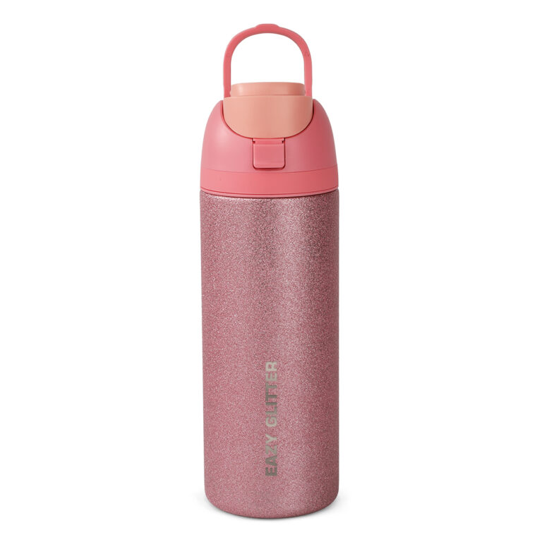 Eazy Kids - Girl Power School Bag Set w/ Glitter Stainless Steel Water Bottle – Pink
