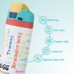 Eazy Kids – Girl Glitter School Bag Set w/ Stainless Steel Water Bottle – Green