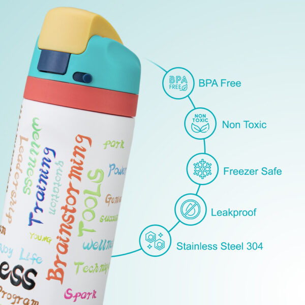 Eazy Kids – Girl Glitter School Bag Set w/ Stainless Steel Water Bottle – Green