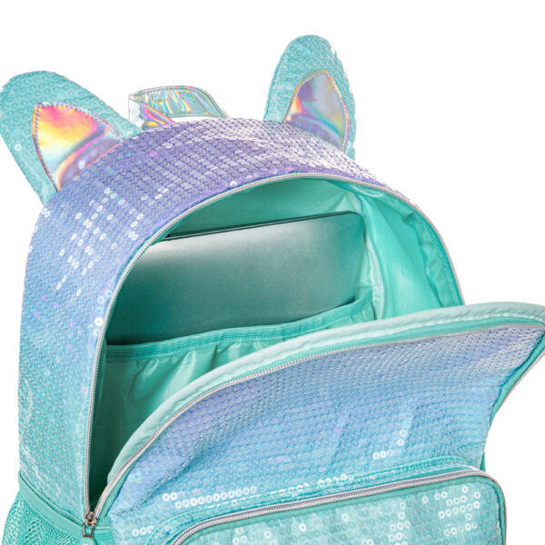Eazy Kids – Girl Glitter School Bag Set w/ Stainless Steel Water Bottle – Green
