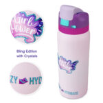 Eazy Kids – Girl Power School Bag Set w/ Stainless Steel Water Bottle – Pink