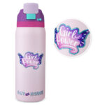 Eazy Kids – Girl Power School Bag Set w/ Stainless Steel Water Bottle – Pink