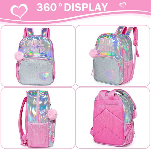 Eazy Kids – Girl Power School Bag Set w/ Stainless Steel Water Bottle – Pink