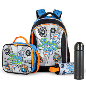 Hydrobrew – Backpack, Pencil Case & Stainless Steel Water Bottle – Purple – 18-inch
