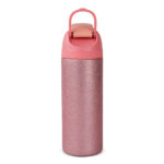 Eazy Kids – Glitter Stainless Steel Water Bottle 720ml w/ Convertible Bento Lunch Box – Glitter Pink