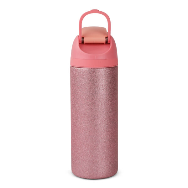 Eazy Kids – Glitter Stainless Steel Water Bottle 720ml w/ Convertible Bento Lunch Box – Glitter Pink