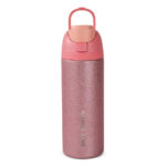 Eazy Kids – Glitter Stainless Steel Water Bottle 720ml w/ Convertible Bento Lunch Box – Glitter Pink