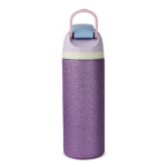 Eazy Kids – Convertible Bento Lunch Box w/ Glitter Stainless Steel Water Bottle 720ml – Glitter Purple