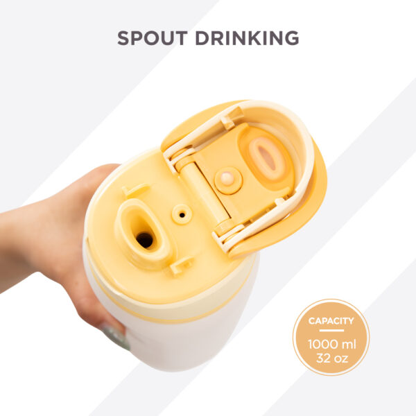 Hydrobrew – Bento Lunch Box 1.74L w/ Steel Food Jar & Sip Switch Water Bottle 1000ml | Leakproof Meal Box – Dinosaurs Grey