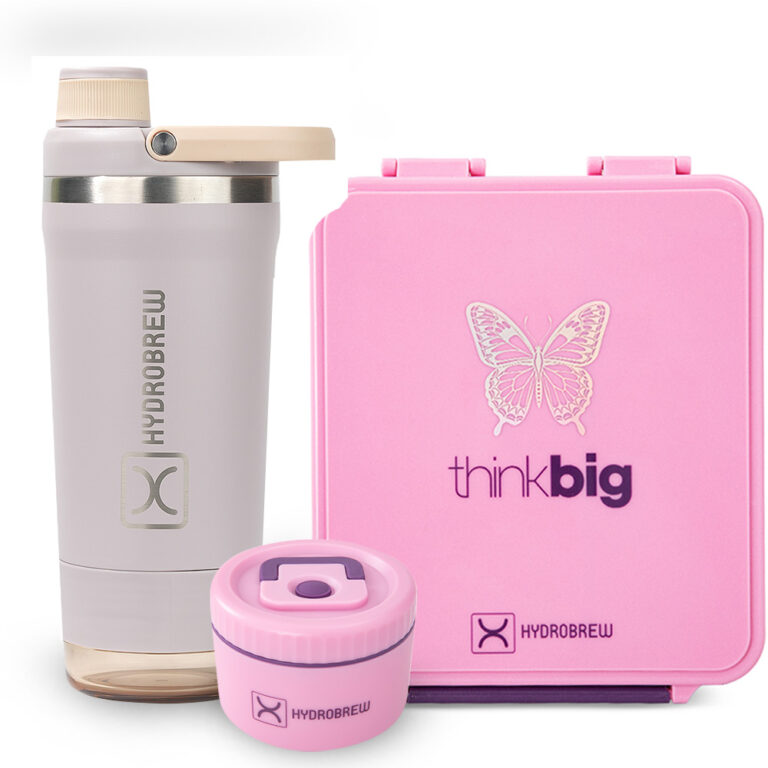Hydrobrew -  Bento Lunch Box 1.74L w/ Steel Food Jar & Sip Core Stainless Steel Bottle 720ml | Leakproof Meal Box – ThinkBig Pink