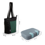 Hydrobrew – Steel Core Bento Lunch Box 839ml w/ Lunch Bag | Stainless Steel 2 Compartment Meal Box – Graphite