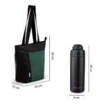 Hydrobrew – Lunch Bag w/ 720ml Insulated Water Bottle | Spacious Tote Bag w/ Stainless Steel Bottle – Olive