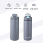 Hydrobrew – Steel Core Bento Lunch Box 839ml w/ Lunch Bag & Bottle – Leakproof Meal Set Graphite
