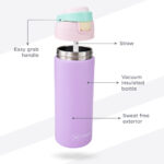 Hydrobrew – Steel Core Bento Lunch Box 839ml w/ SipSwitch Insulated Water Bottle 720ml | Stainless Steel Leakproof Meal Box – Orchid Mist