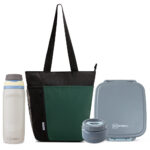 Hydrobrew –  Mega Flex Bento Lunch Box 1864ml w/ Lunch Bag & Bottle – Leakproof Set Graphite