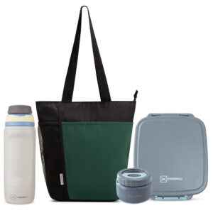 Hydrobrew –  Mega Flex Bento Lunch Box 1864ml w/ Lunch Bag & Bottle – Leakproof Set Graphite