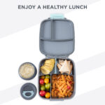 Hydrobrew –  Mega Flex Bento Lunch Box 1864ml w/ Lunch Bag & Bottle – Leakproof Set Graphite