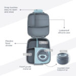 Hydrobrew –  Mega Flex Bento Lunch Box 1864ml w/ Lunch Bag & Bottle – Leakproof Set Graphite