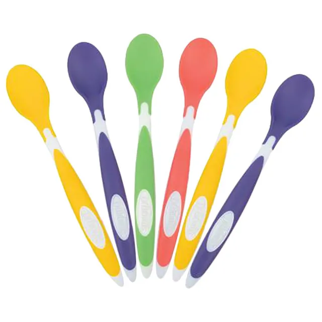 Dr. Browns - Soft Tip Spoon 6 Pack 2 X Yellow 2 X Purple 1 X Green 1 X Red