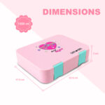 Eazy Kids – 6 & 4 Convertible Bento Lunch Box w/Steel Spoon & Fork Set – Always Believe Pink