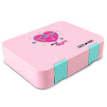 Eazy Kids – 6 & 4 Convertible Bento Lunch Box w/Steel Spoon & Fork Set – Always Believe Pink