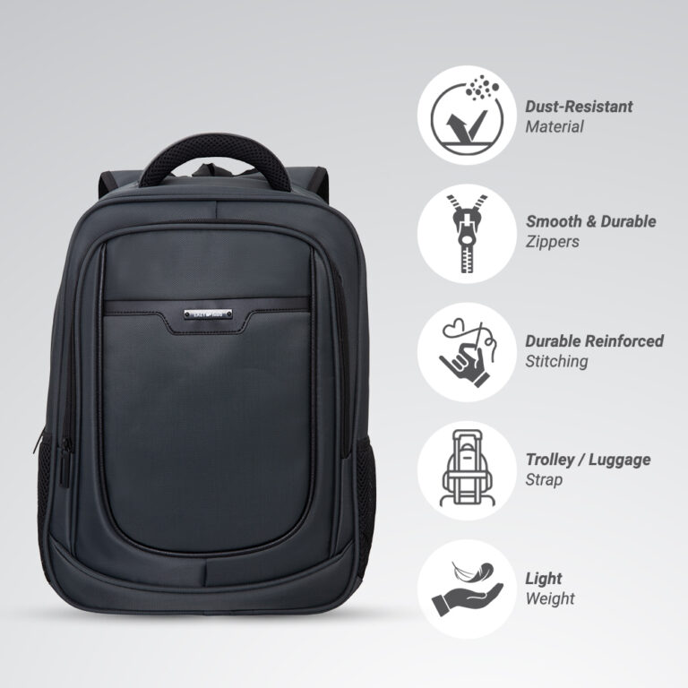 Eazy Kids - 16” Backpack with Laptop Sleeve | Lightweight School & College Bag – Grey