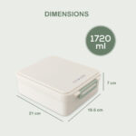 Eazy Kids Jumbo Bento Lunch Box w/Thermos & Dip Jar- Ivory