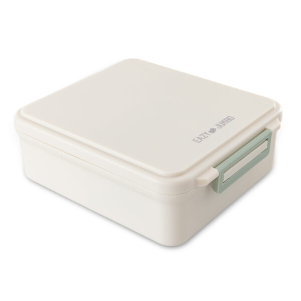 Eazy Kids Jumbo Bento Lunch Box w/Thermos & Dip Jar- Ivory