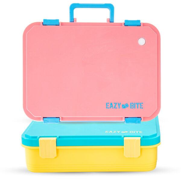 Eazy Kids – Stainless Steel Lunch Box for Kids – 800ml with 150ml Food Jar- Pink